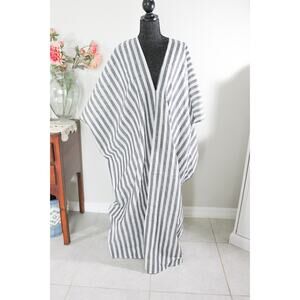 SHEIN Curve Black White Striped Kaftan Cover-Up 4XL New No Tags Beach Resort